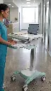 Height Adjustable Laptop Cart in New Zealand hospital.webp