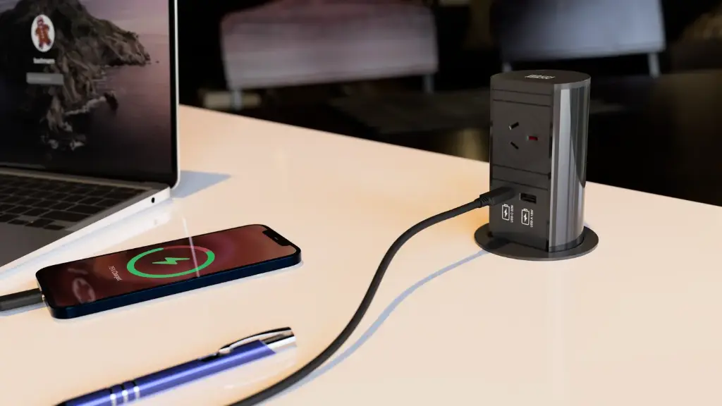 Pop Up Power Elevator, 1 power, 1 x USB C (22W), 1  x USB A (18W) - Black