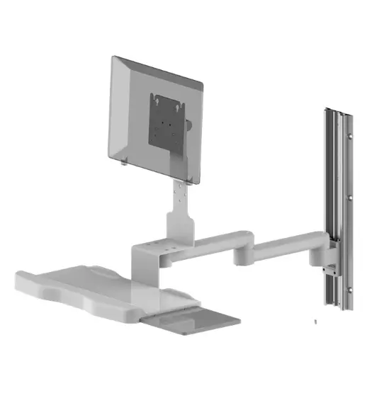 Wall-Mounted Dual-Section Workstation