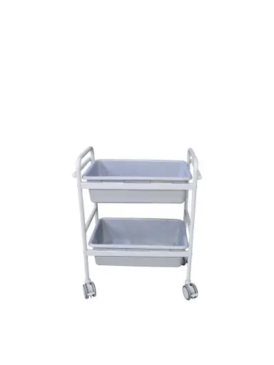 [TM-PVC2] Storage Trolley 2 PVC Bins
