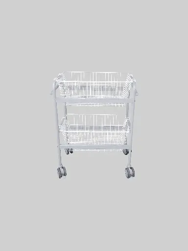 [TM-W2] Wire Basket Trolley 2 Wire Bins