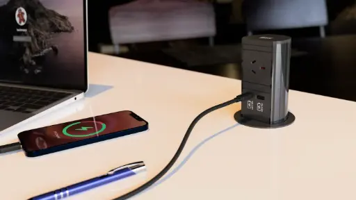 [Elevator] Pop Up Power Elevator, 1 power, 1 x USB C (22W), 1  x USB A (18W) - Black